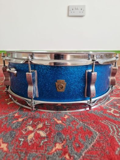 Ludwig Jazz Fest Snare Drum 14 x 5 Blue Sparkle Keystone 1960s