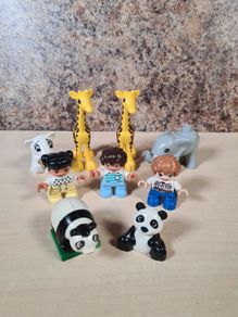 Lego Duplo Animals Figures Bundle Baby Giraffes Panda Adult And Baby Elephant Girl Boys