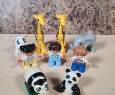 Lego Duplo Animals Figures Bundle Baby Giraffes Panda Adult And Baby Elephant Girl Boys