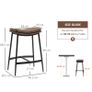 Set of 2 Bar Stools with Steel Footrest Industrial Style Curved Seat Image 2