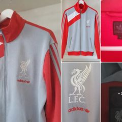 Liverpool FC adidas Retro Track Jacket Grey Red Vintage Style