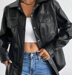 Zara faux leather shirt