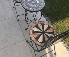 Small mosaic bistro table and two chairs