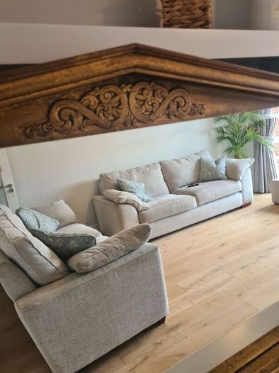 Elegant Gold Overmantle Mirror  Large Statement Piece