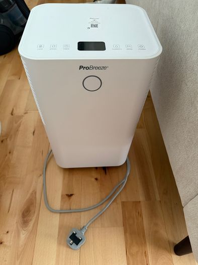 Pro Breeze OmniDry 12L/Day Dehumidifier with Automatic Humidity Sensor & Display, 24Hr Timer, Laundry Drying, Continuous Drainage (White, 12 Litre)