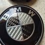 BMW Carbon Fibre Centre 68mm Caps (Black) Free Post Image 3