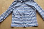 M&amp;S Blue and White stripe Cotton Shirt