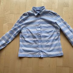M&S Blue and White stripe Cotton Shirt
