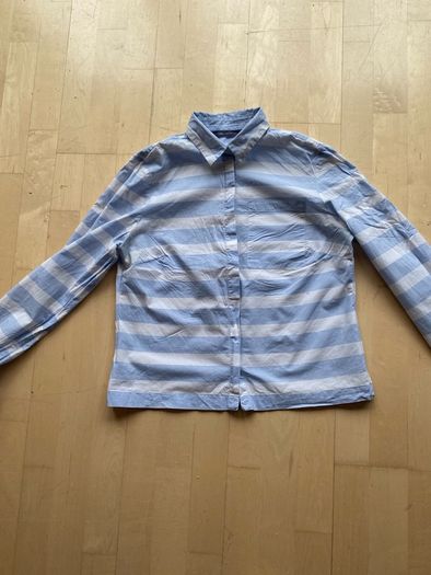 M&S Blue and White stripe Cotton Shirt