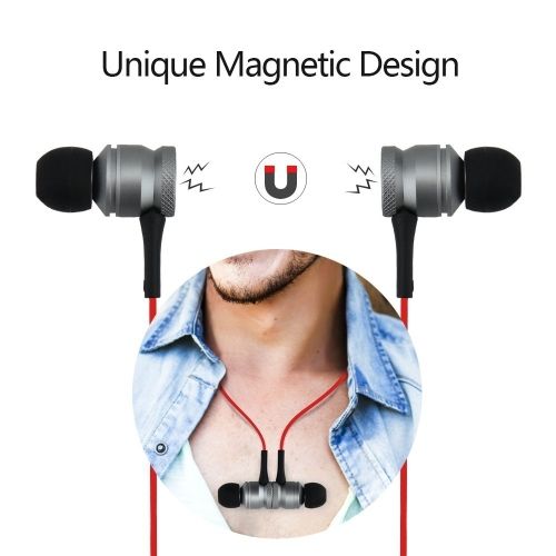 Magnetic Wireless Bluetooth Stereo Earphones Headphones for iPhone Samsung HTC
