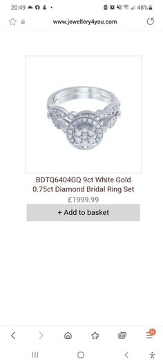Adara 9ct White Gold 0.75ct Diamond Ring Set