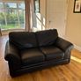 Leather Couch 3 seater 2 seater and footstool Image 2