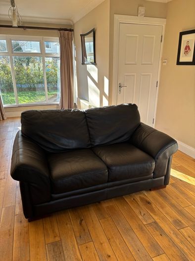 Leather Couch 3 seater 2 seater and footstool