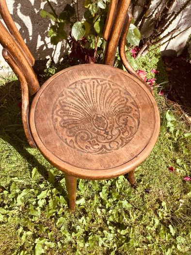 Antique Bentwood Cafe Chair with Original Factory Label Art Nouveau circa 1900 to 1925