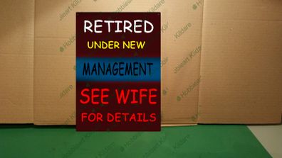 Retired novelty tin metal sign