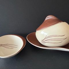 Vintage Carlton Ware Jam / Condiment Pot and Dish
