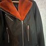 Faux leather/ fur trim biker jacket Image 2