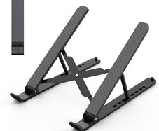 Laptop Stand for Desk, Adjustable Laptop Riser ABS+Silicone Foldable Lap Desk Portable Computer Holder, Ventilated Cooling Notebook Stand