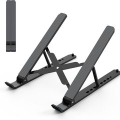 Laptop Stand for Desk, Adjustable Laptop Riser ABS+Silicone Foldable Lap Desk Portable Computer Holder, Ventilated Cooling Notebook Stand