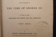 Historical Sketches Of Statesmen Who Flourished In The Time Of George 111. By Henry Lord Brougham. 1839 First Edition  Hardback In Fair Condition.