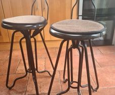 Pair of Dutchbone Ovid Industrial Counter Stools in excellent condition.