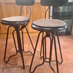 Pair of Dutchbone Ovid Industrial Counter Stools in excellent condition.