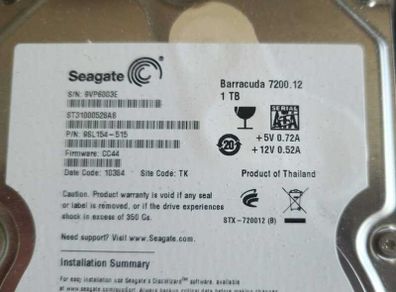 1 TB HDD 3.5" + 250 GB HDD 3,5" Seagate, working.