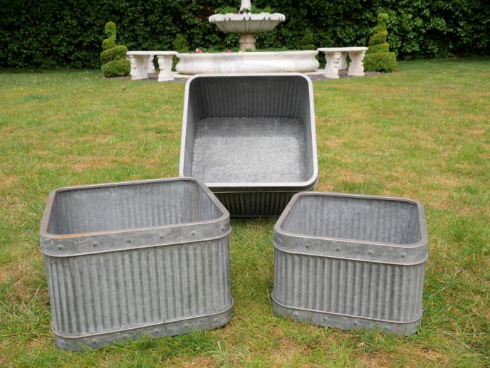 Planter Set Of 3 Square Tubs  D7089