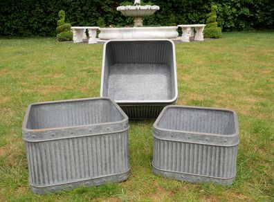 Planter Set Of 3 Square Tubs  D7089