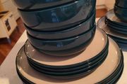 m&amp;s tribeca teal dinner set x 12