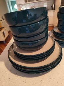 m&s tribeca teal dinner set x 12