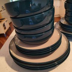 m&s tribeca teal dinner set x 12