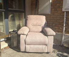 grey armchair