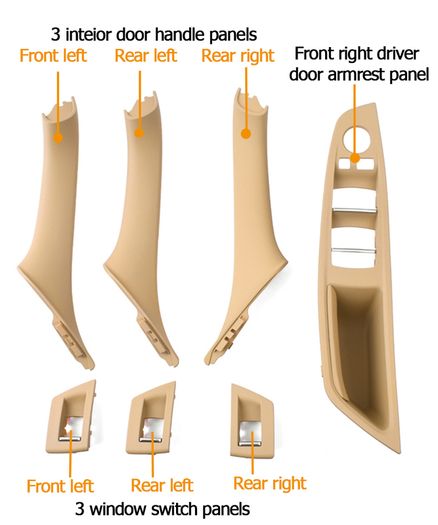 Original Right Hand Drive RHD For BMW 5 series F10 F11 Gray Beige Black Car Interior Inner Door Handle Panel Pull Trim Cover