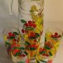 Vintage 1960's fruit print glasses and jug. Image 3