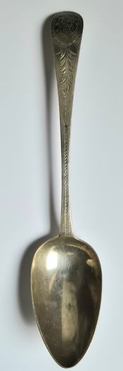 Sterling silver antique Spoon, George Gray, 1795. Very rare with added detail.