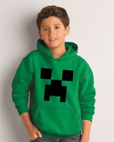 Personalised Kids Hoodie Minecraft Creeper Hoodie With Your Name On The Back