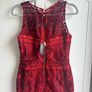River Island New Burgundy Lace Midi Bodycon Dress Image 4