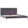 Bed Frame with LED Grey Fabric 135x190 cm Image 3