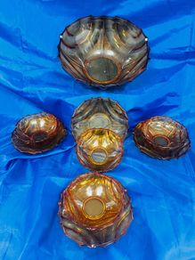 art deco dessert bowl set