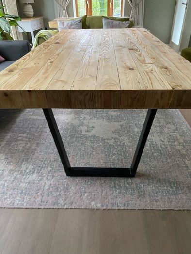 Solid Reclaimed Pine Industrial Style Dining Table 180cm