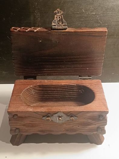 Vintage Wooden Hand Riveted Mini Chest