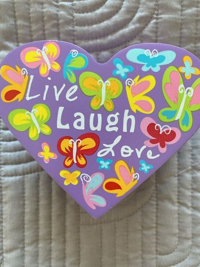 Beautiful ornate small jewellery box - Live Laugh Love