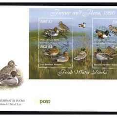 1996 Ireland Fauna & Flora (Freshwater Ducks) Commemorative Stamps Miniature Sheet An Post First Day Cover (FDC)