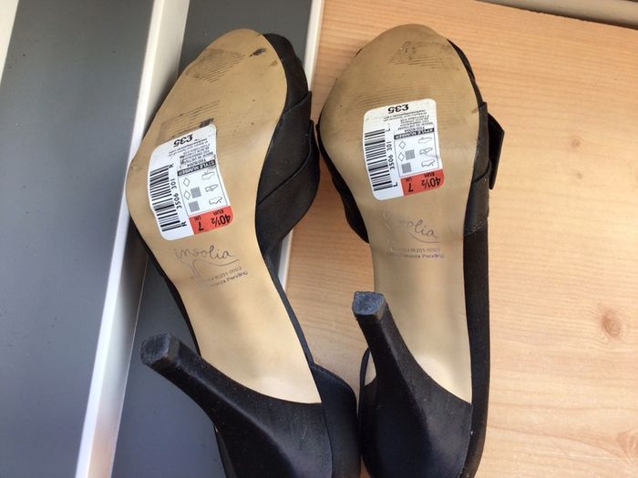 MARKS & Spencer Ladies black satin high heel party shoes size 7