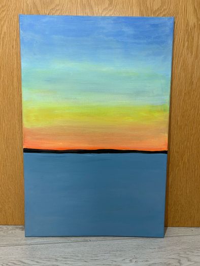 Sunset landscape painting