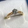 New 18ct White & Yelow Gold Aquamarine Stone Ring Image 7