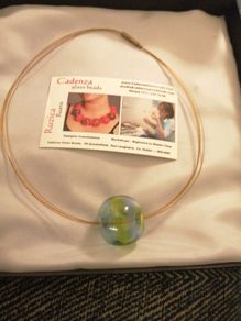 Cadenza glass bead pendant Irish made