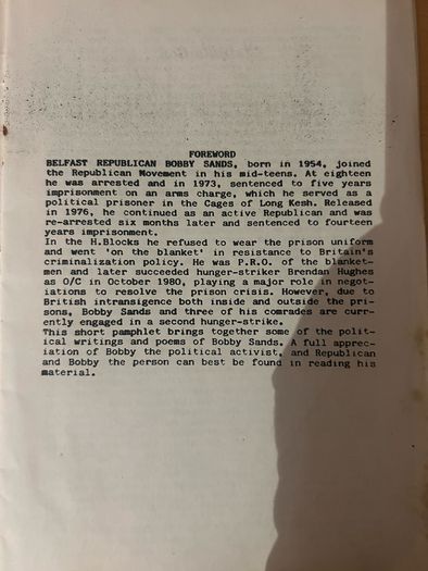 Rare 1981 Irish Hunger Strike Collection - Original Bobby Sands & Raymond McCreesh Memorial Cards, 1st Edition Pamphlets