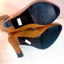 Brown faux leather vegan boots with straps size 5/ 38 Image 6